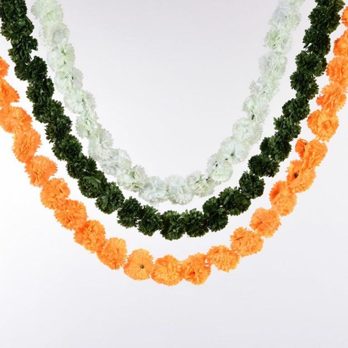 Hanging Silk Petal Garlands available in Orange Green Ivory 5 x 150cm WL