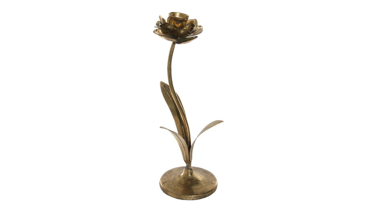 Gold Flower Candlesticks