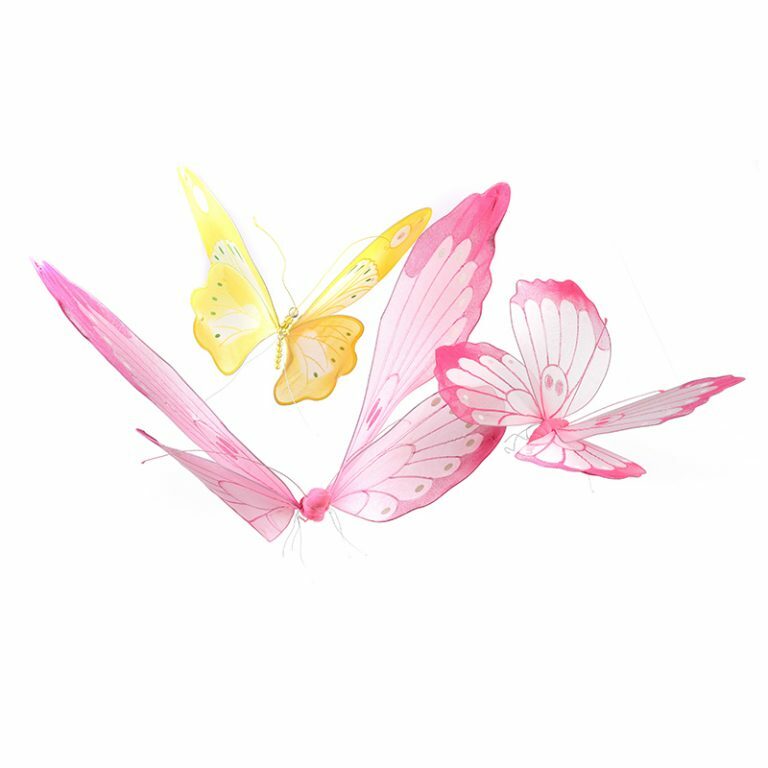 Mesh Butterflies in Pink & Yellow