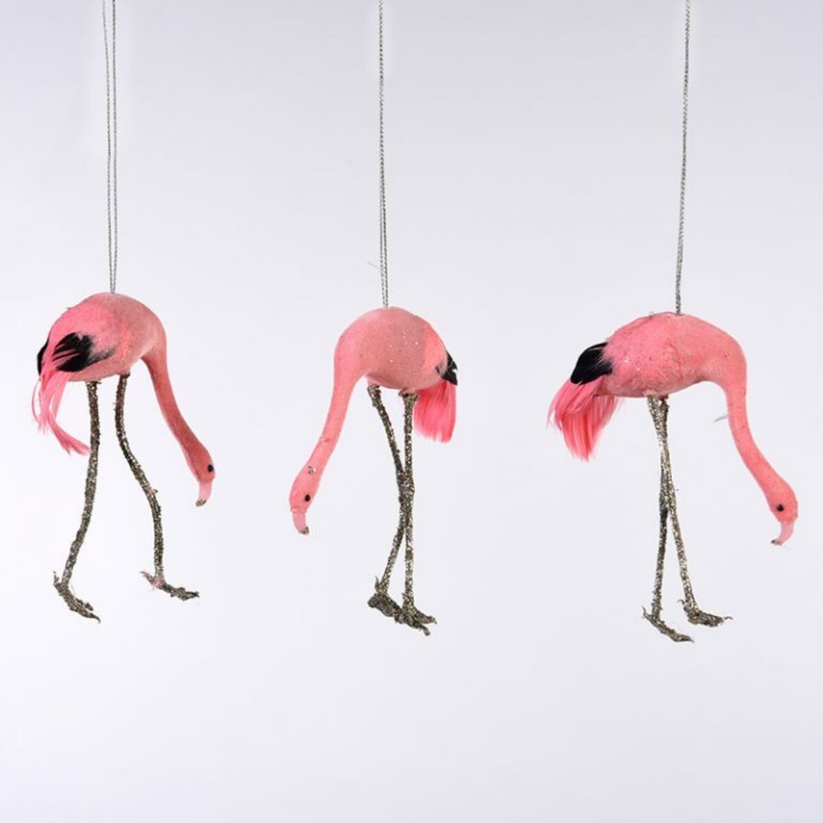 Pink Feather Flamingo Hanging Decorations 5 x 12cm H