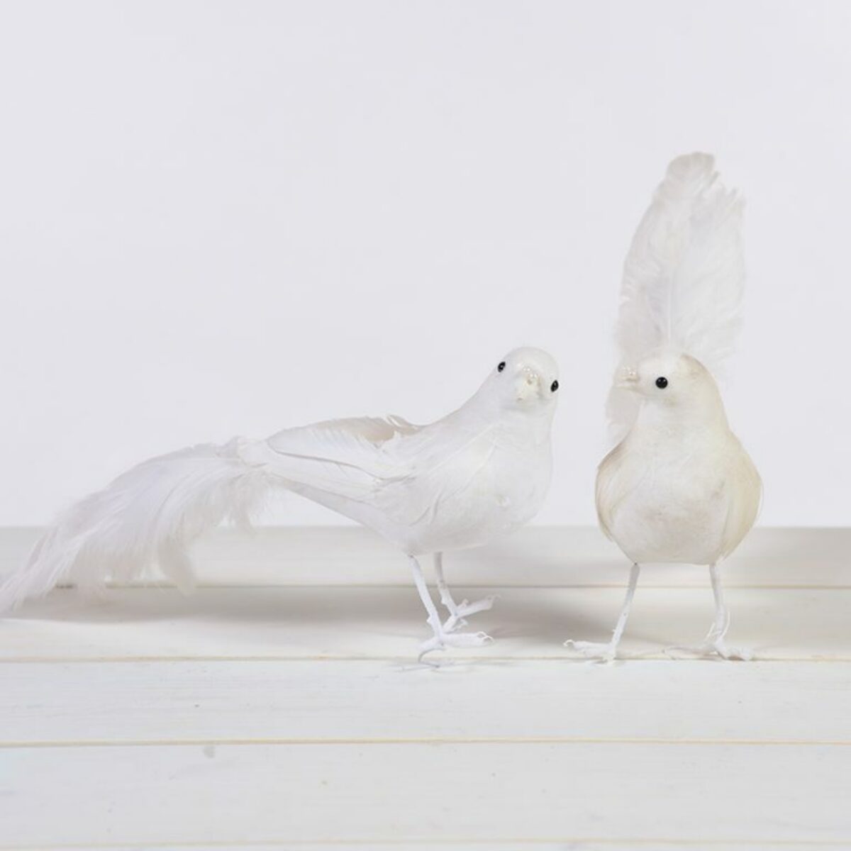 White Feather Doves 12cm