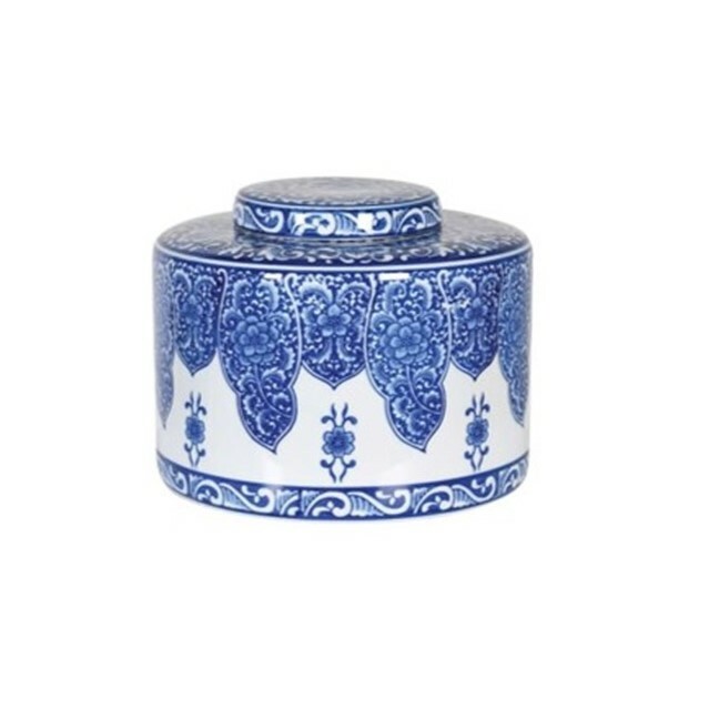 Blue & White Lidded Jar