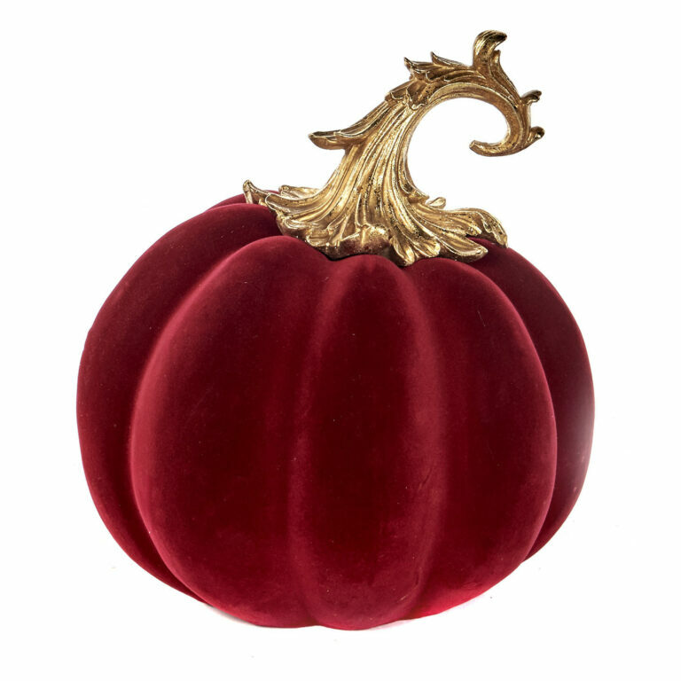 Flock Burgundy & Gold Pumpkin