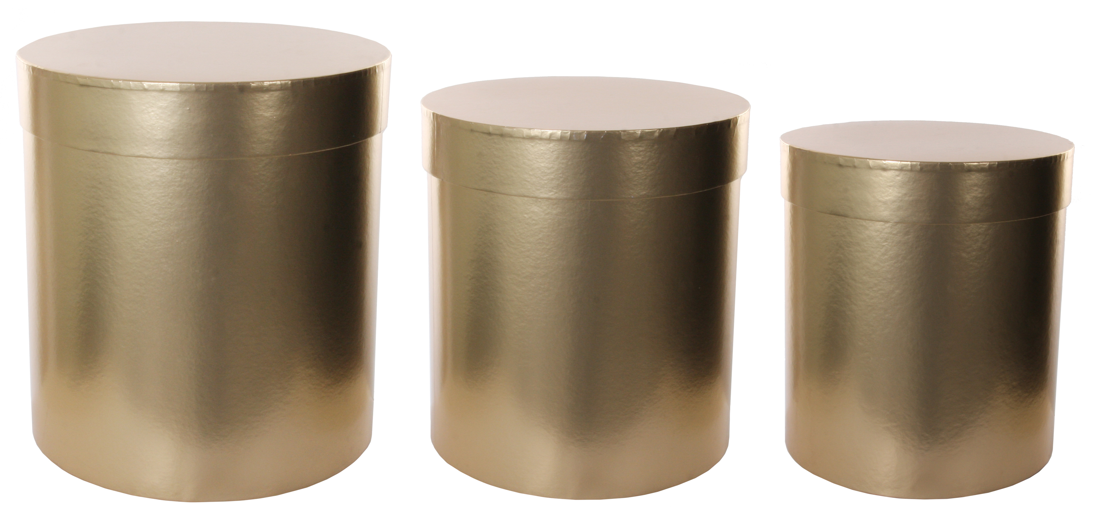 Paper Box Round Set of 3 in Gold