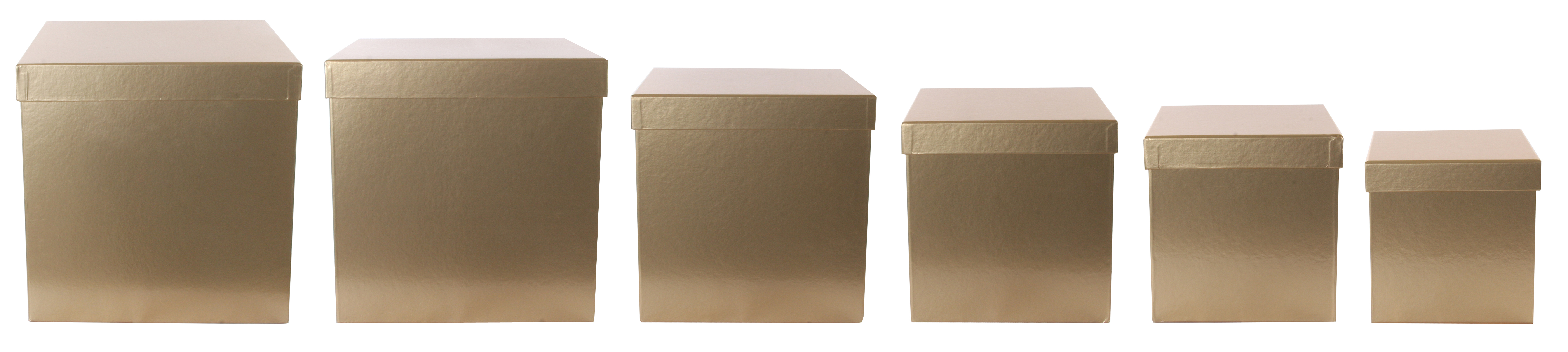 Paper Square Box Set of 6 in Gold