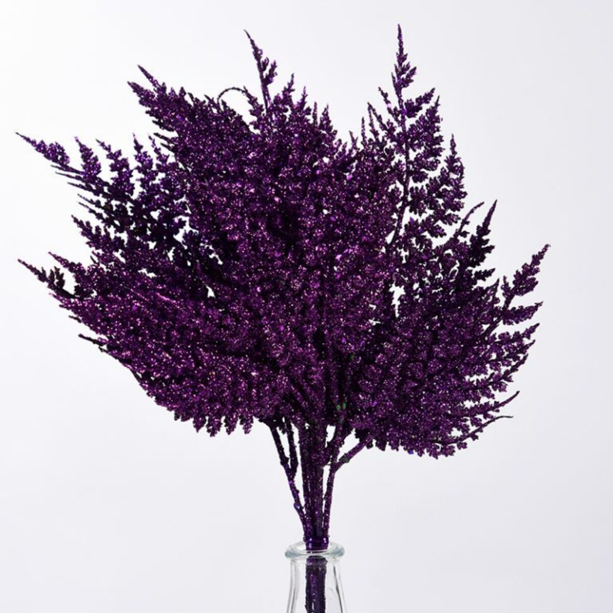 Purple Glitter Fern Picks 40cm