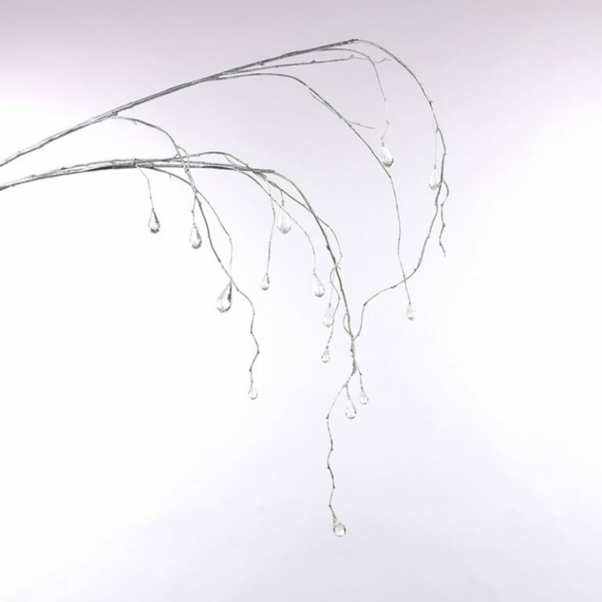 Silver Stem with Crystal Droplets 100cm
