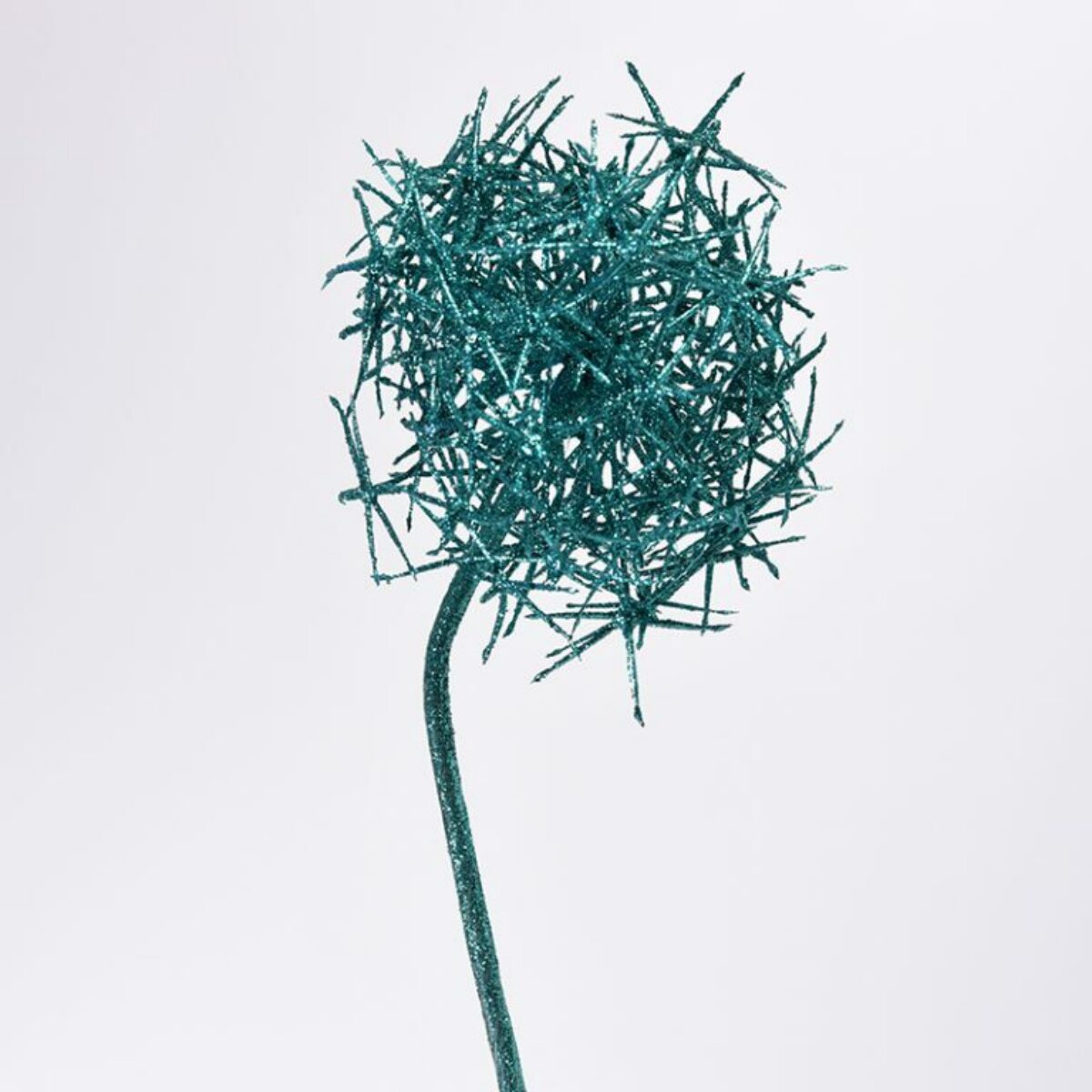 Turquoise Glitter Dandelion Stem 60cm