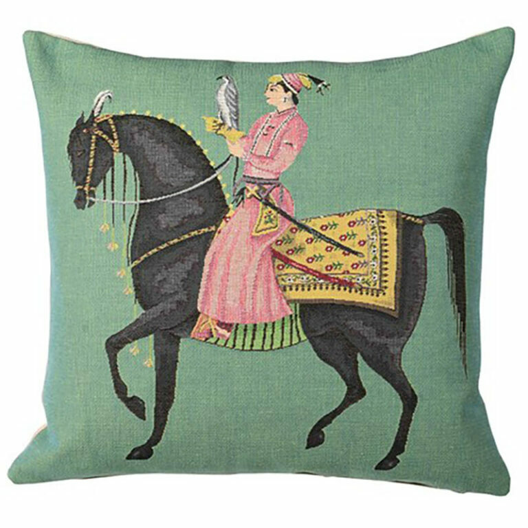 Maharaja on Horse Facing Left Cushion