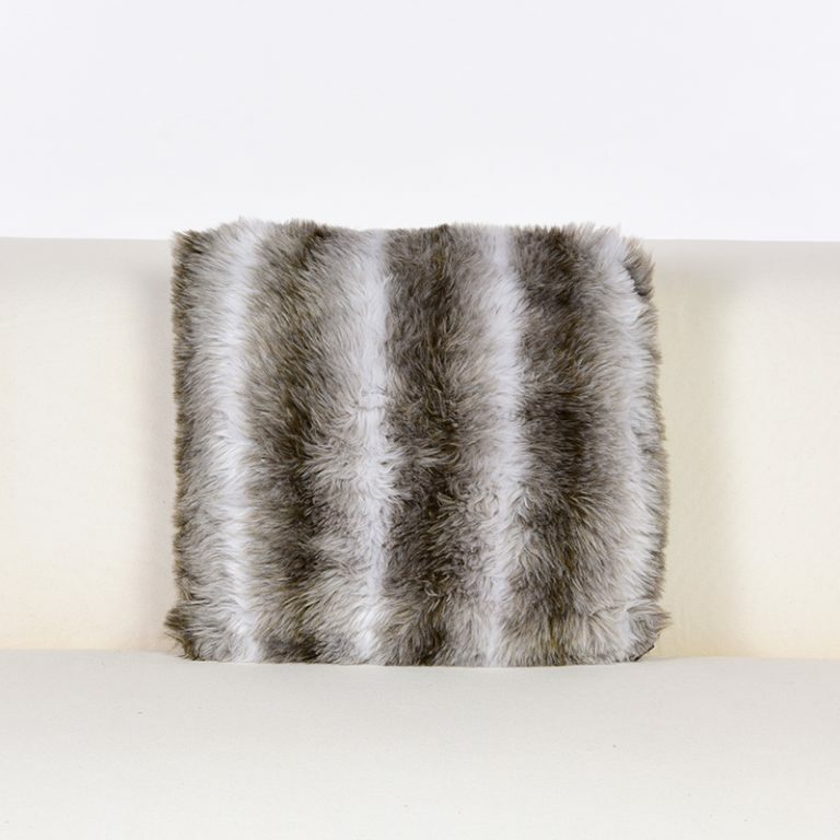 Faux Fur Stripe Cushion