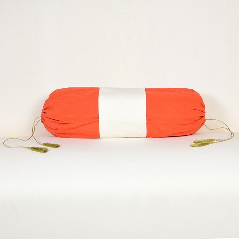 Indian Orange Bolster Cushion