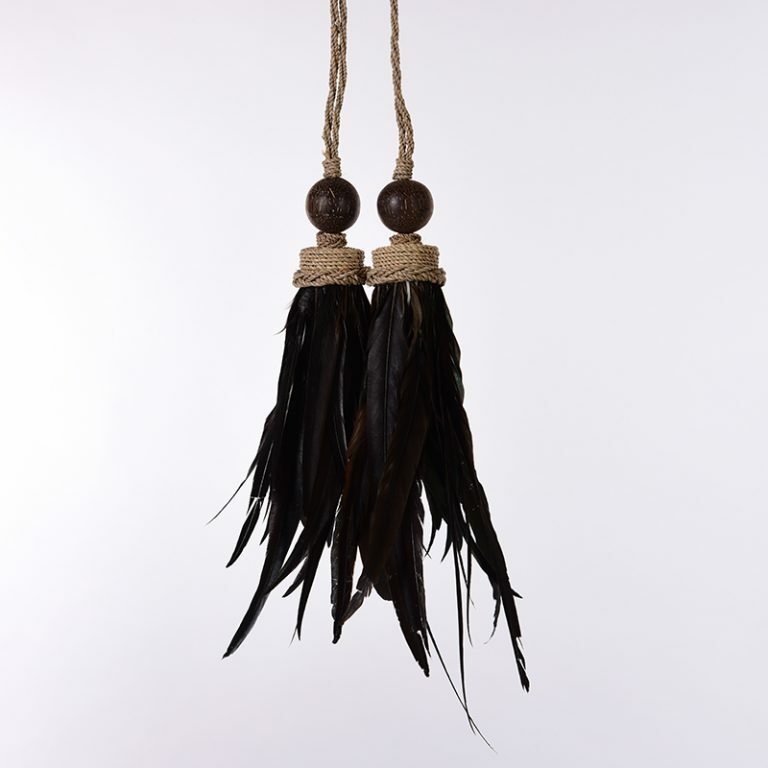 Black Feather Jute Tiebacks