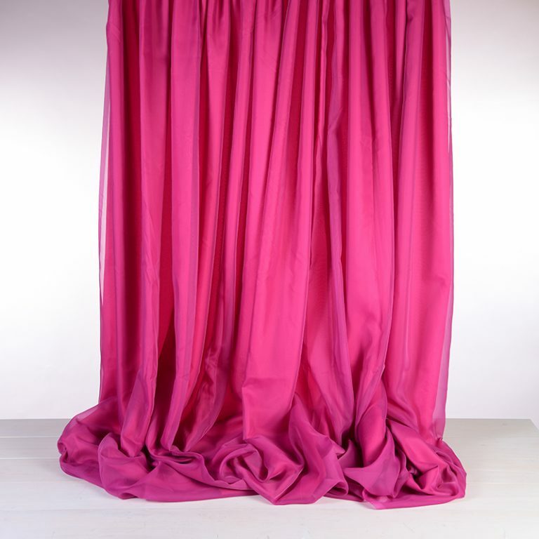 Fuschia Pink Silk Drapes