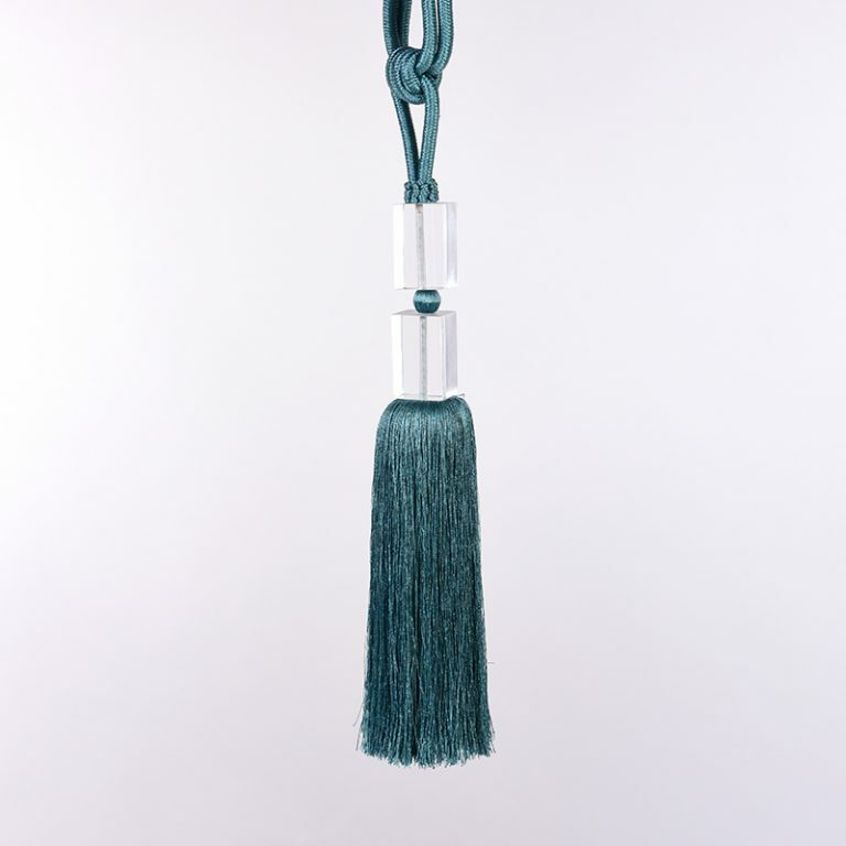 Teal Crystal Tassel Tiebacks