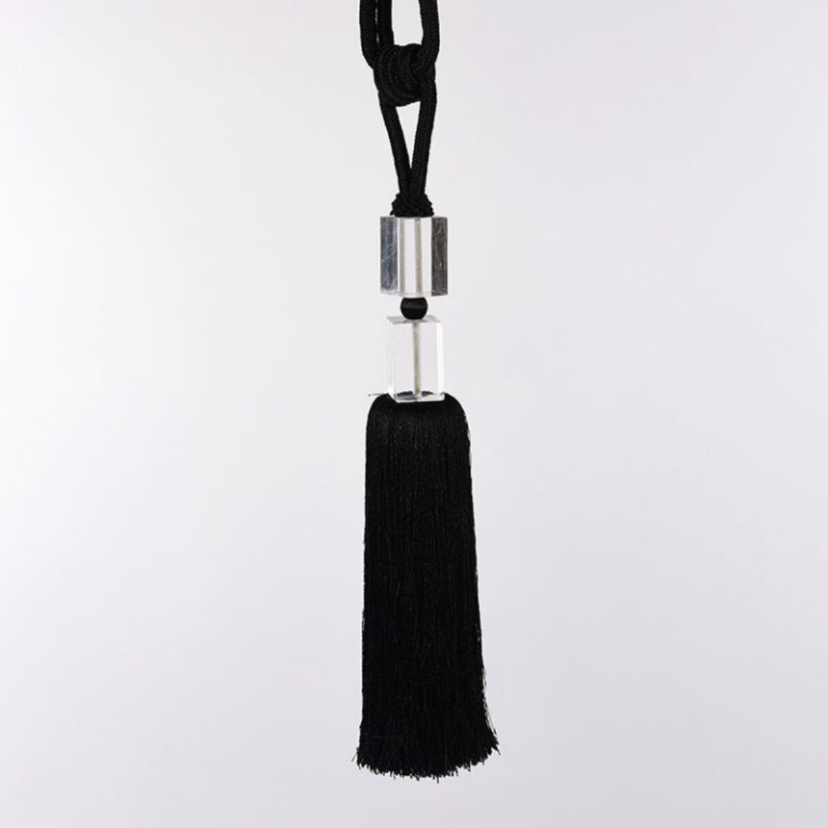 Black Crystal Tassel Tieback 45cm L