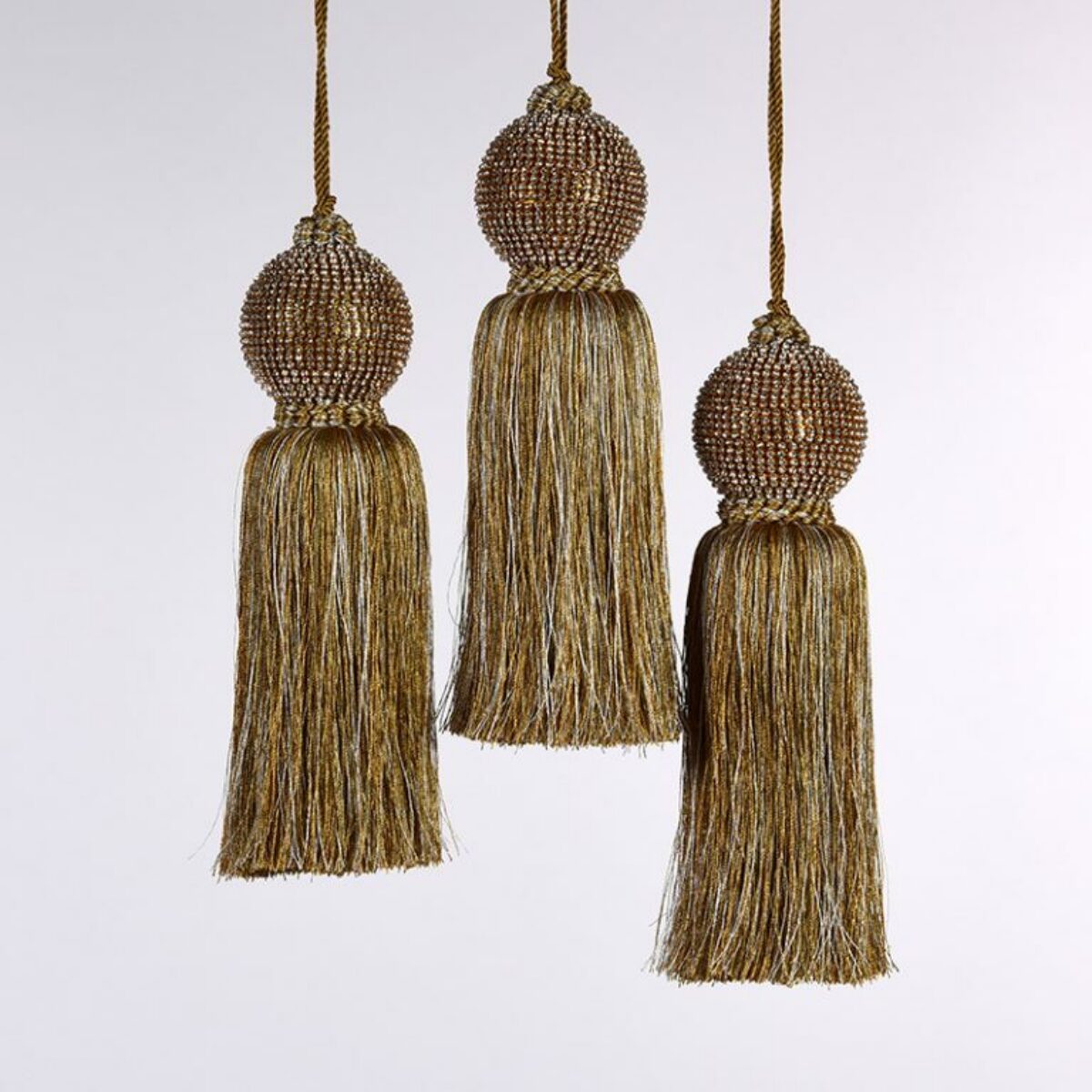 Gold Silver Diamante Tassel Ties 35cm Long