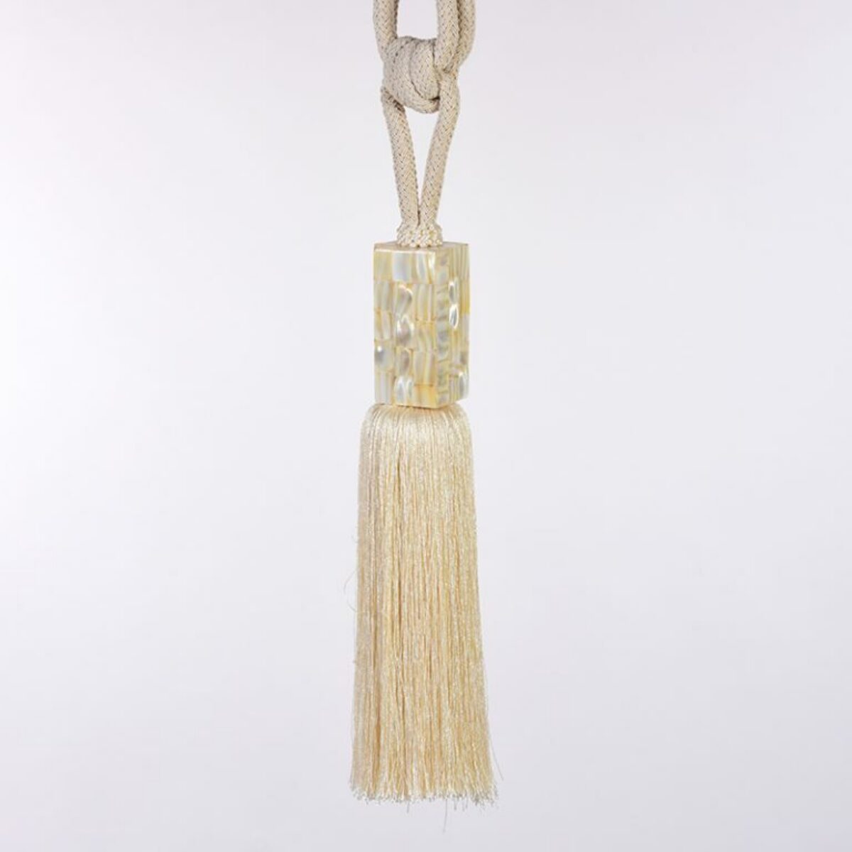 Ivory Mother of Pearl Tassel Tiebacks 45cm L