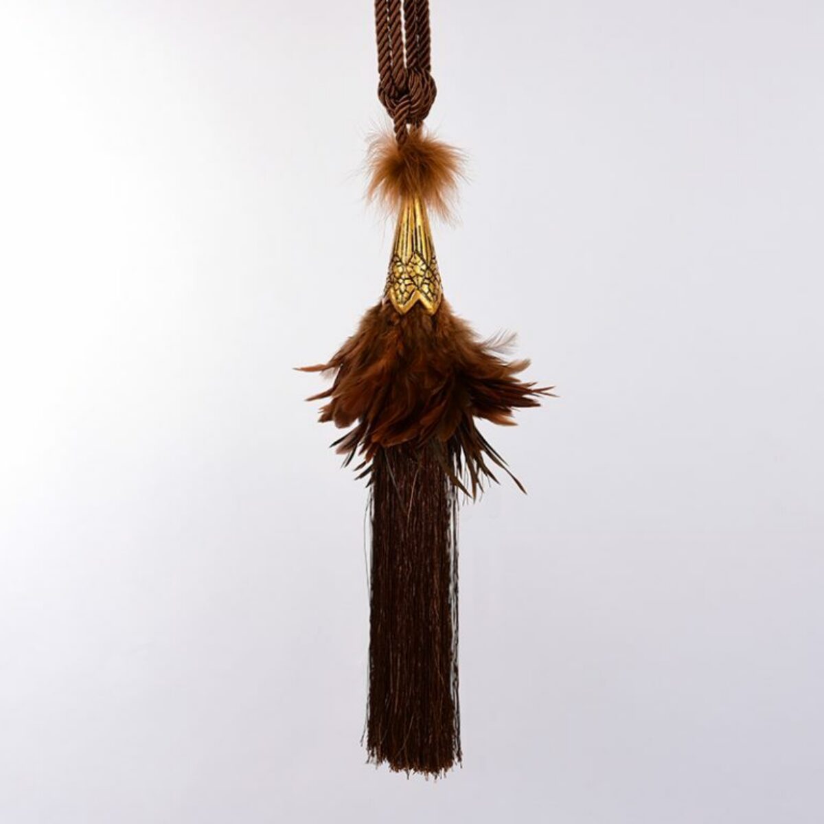 Opulent Bronze Feather Tiebacks 50cm L