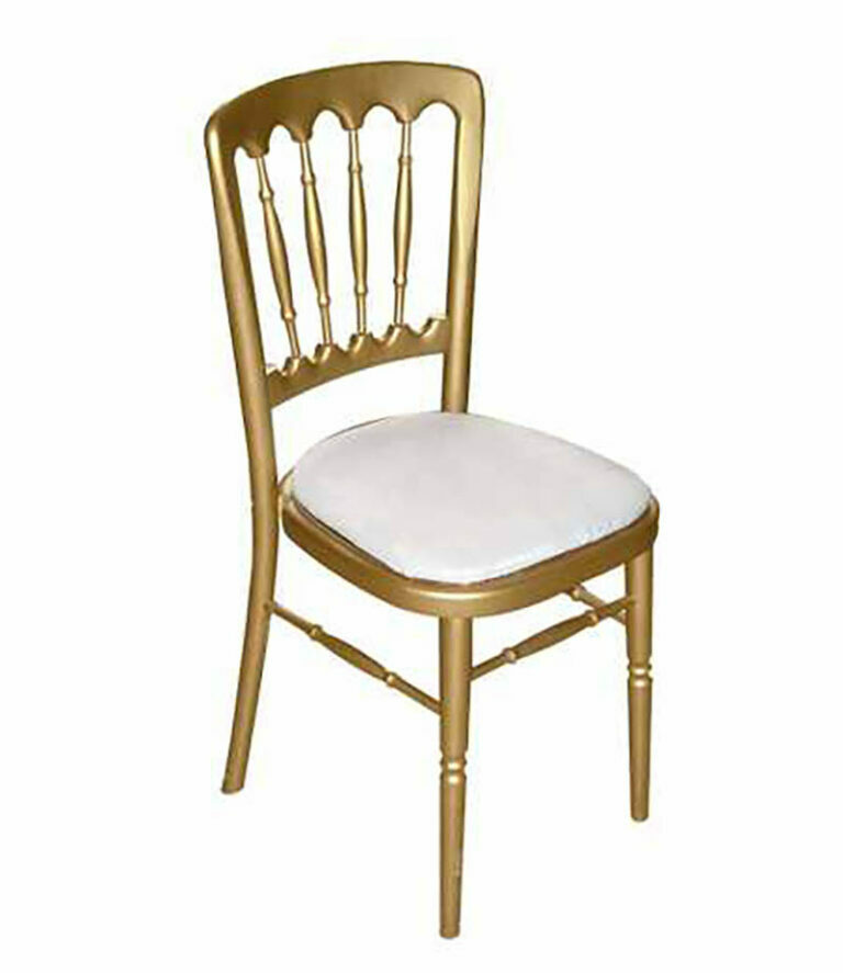 Gold Regency Chair with Ivory Seatpad