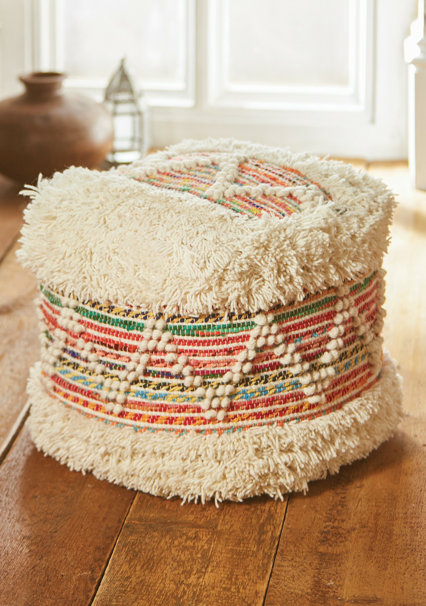 Tufted Wool Pouffe