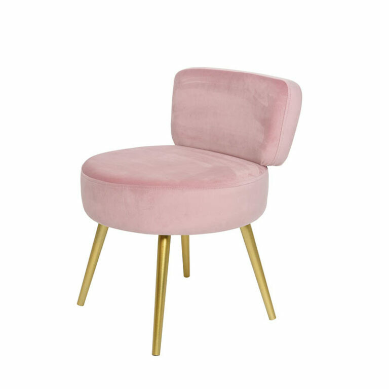 Pink Velvet Stool