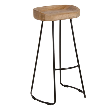 Weather Oak & Metal Bar Stool