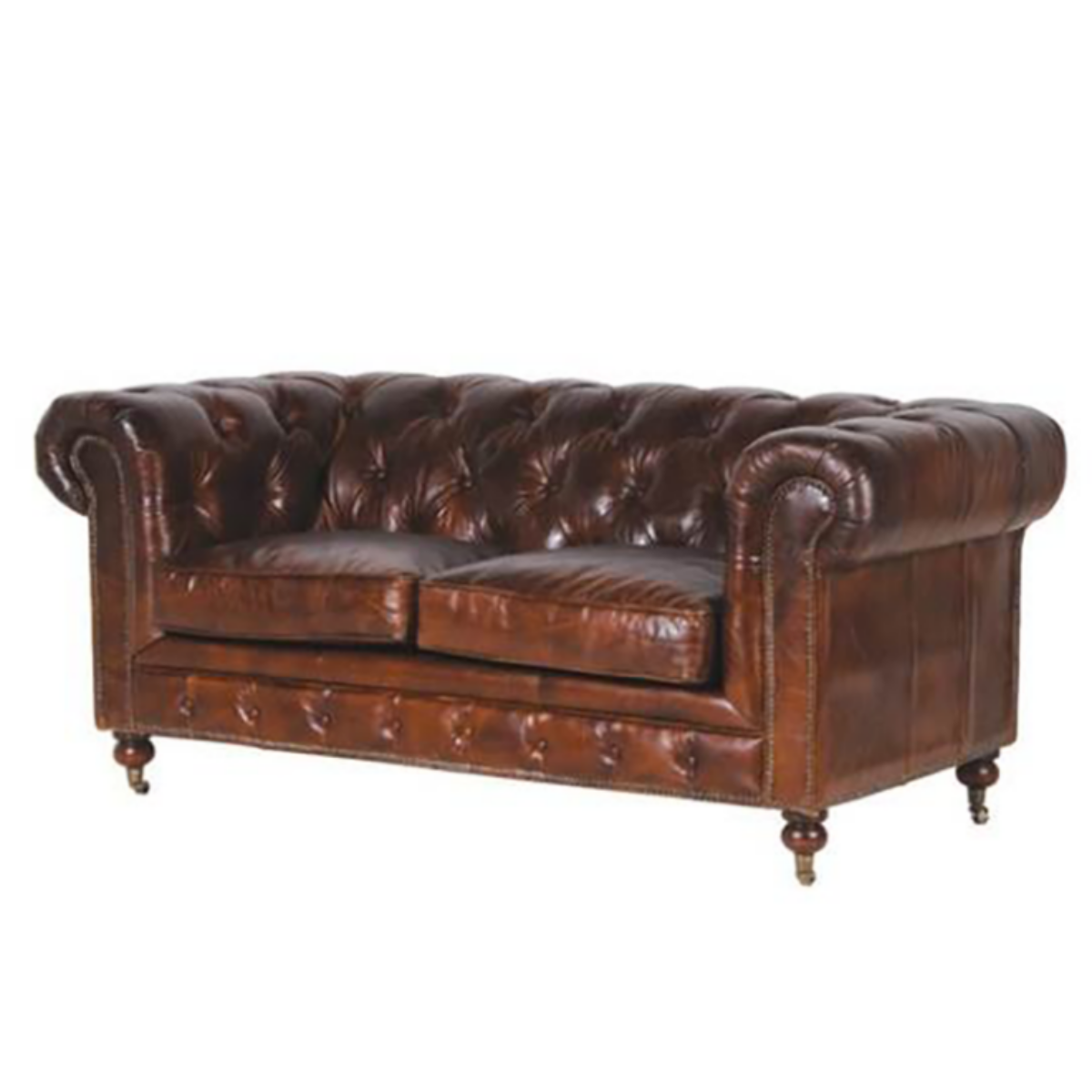Vintage 3 seater leather chesterfield 180 x 95 x 78 cm WDH