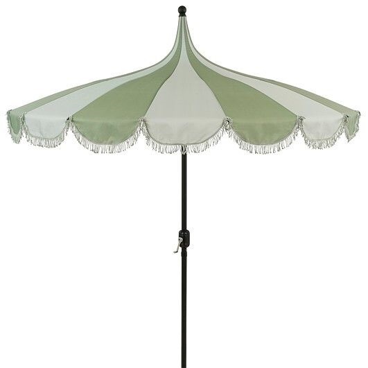 Vintage Style Parasol in Green & Mint