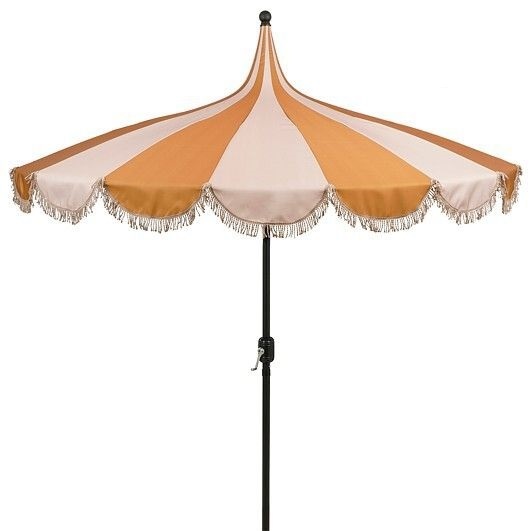 Vintage Parasol in Orange & Cream