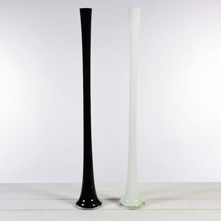 Tall Black & White Lily Vases