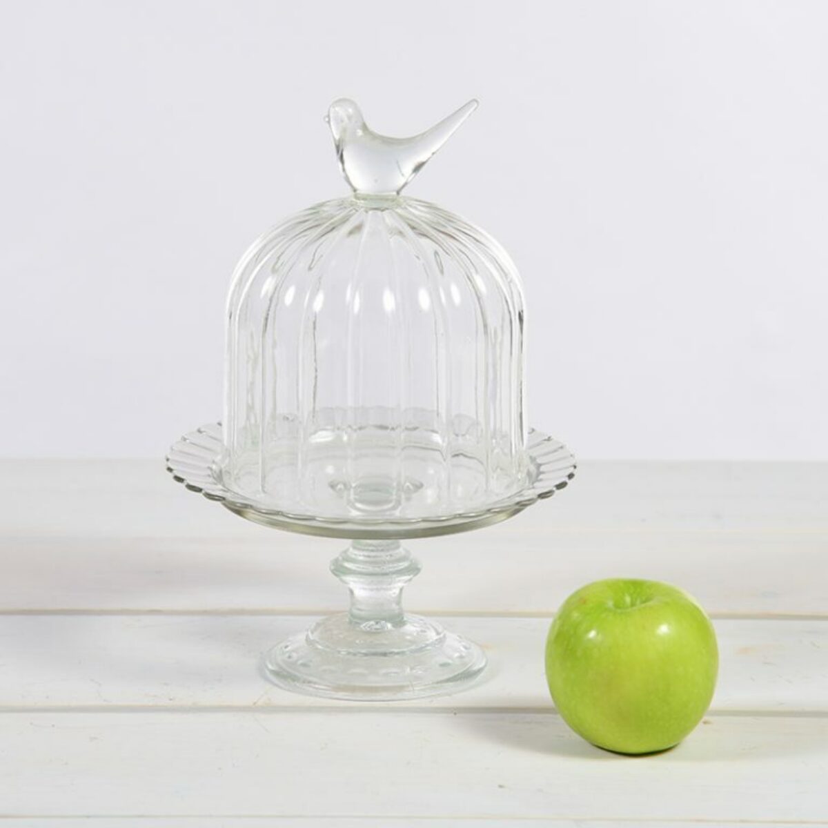 Glass Bird Dome Display Dish 24cm H