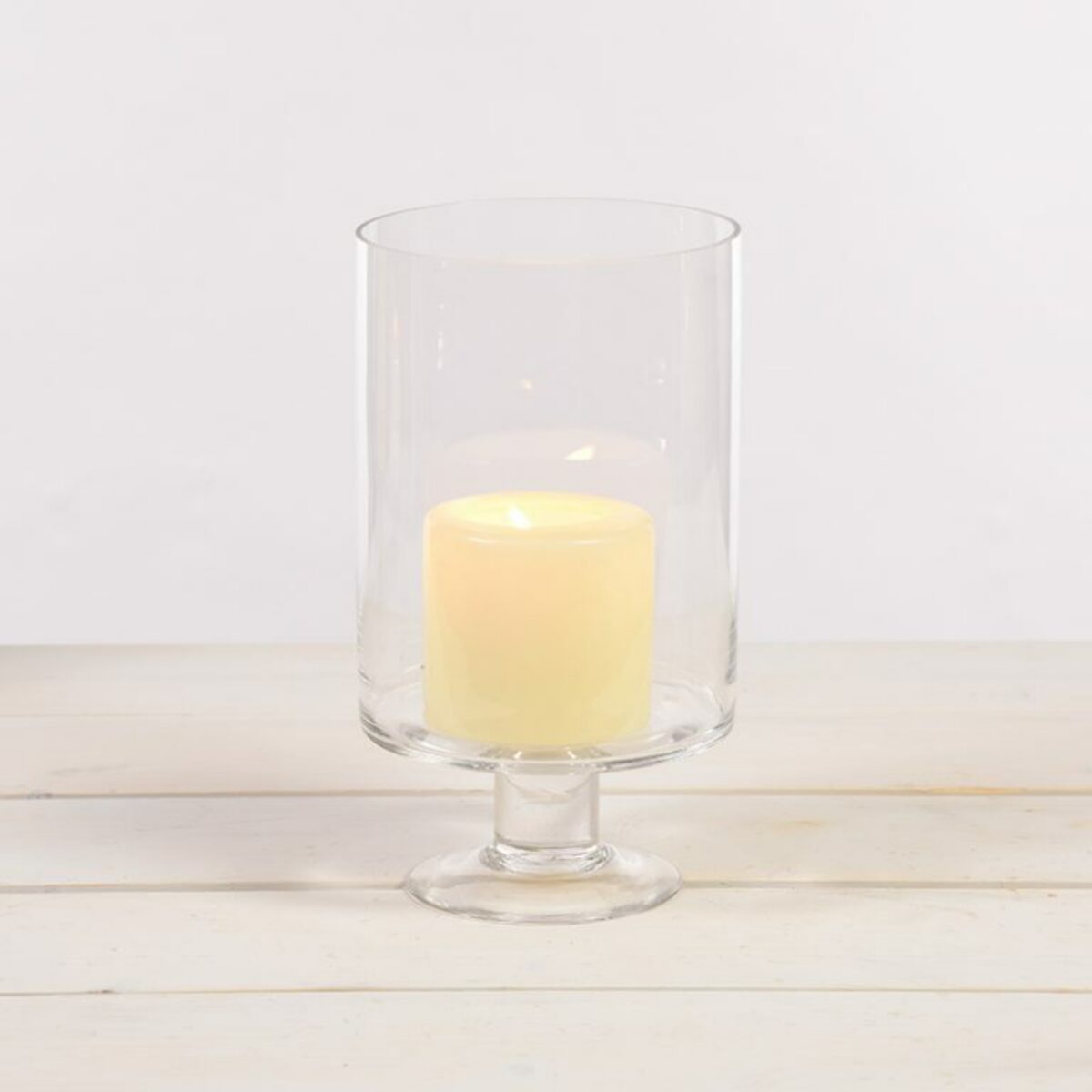Glass Hurricane on Pedestal Foot 16 x 30cm DH