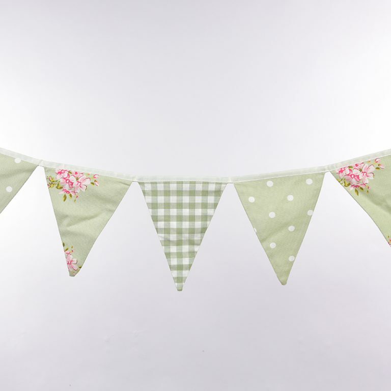 Green Floral Check Bunting