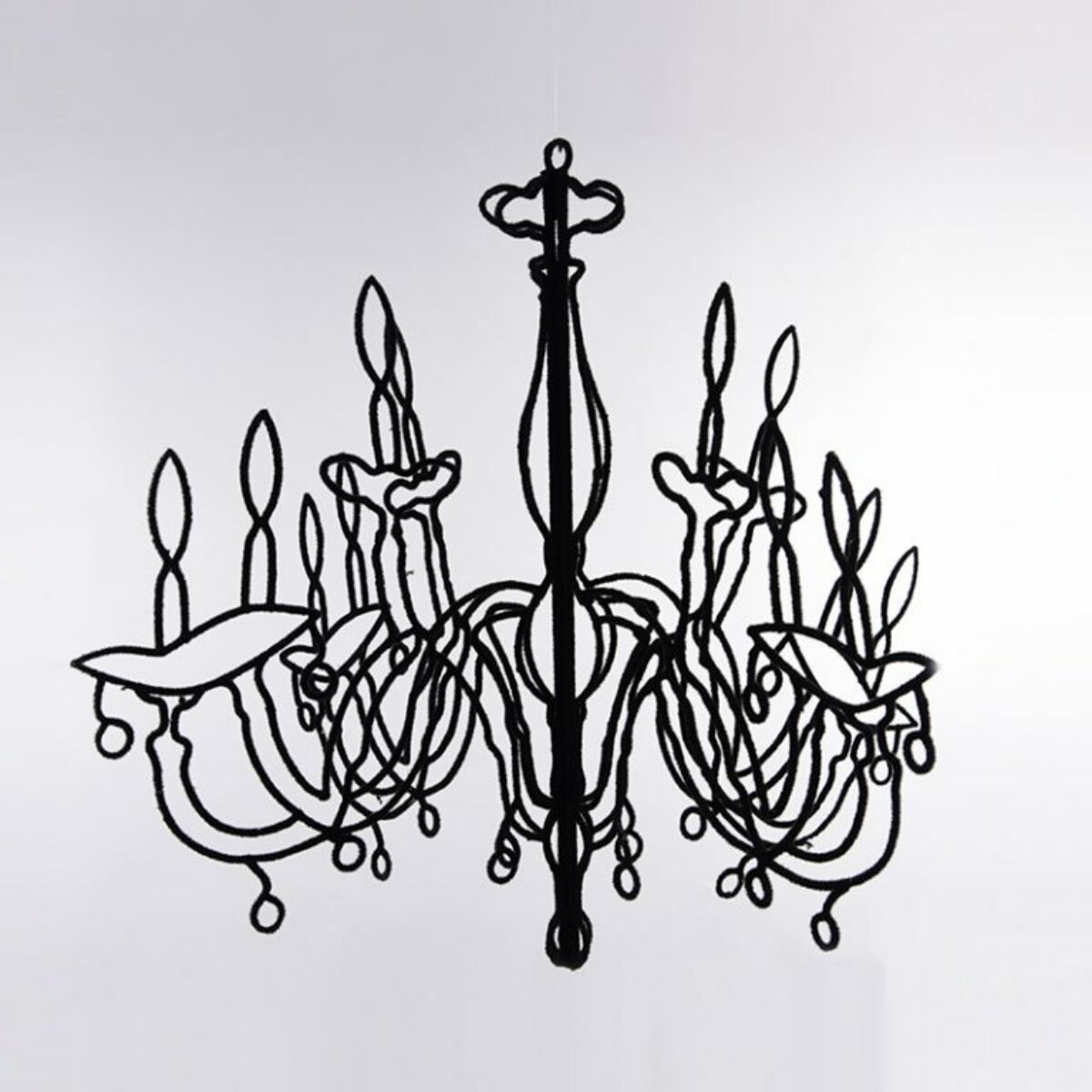 Black Velvet Flocked Chandelier 80 x 100cm WH