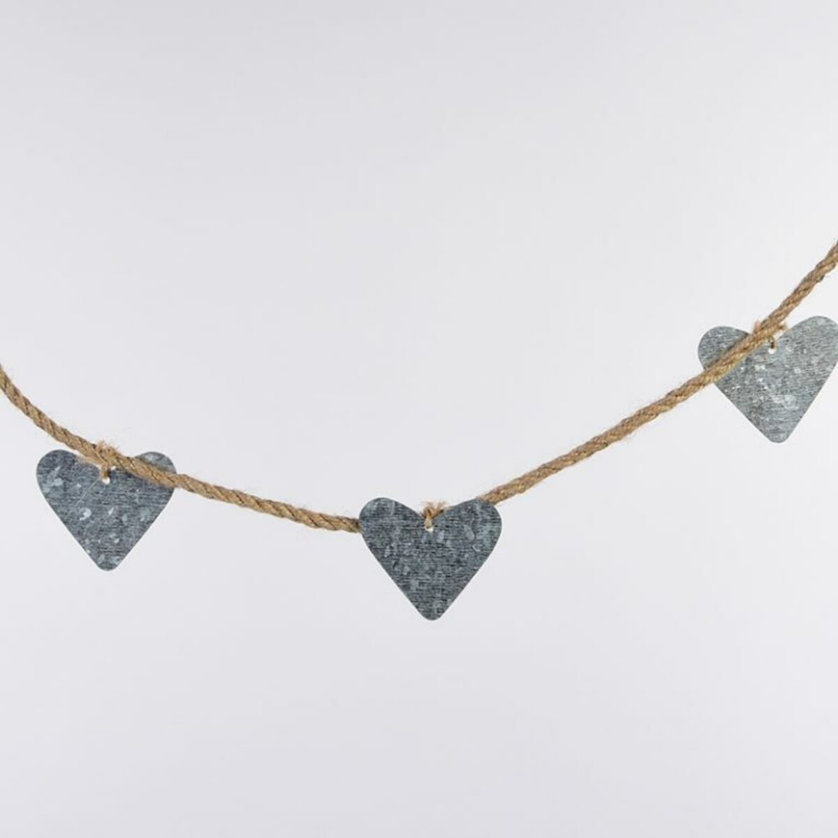 Zinc Heart Rope Garland 120cm