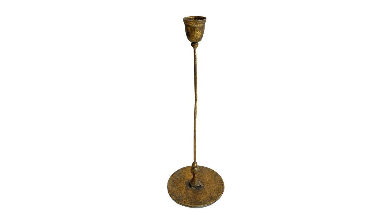 Antique Gold Single Stem Candlesticks Available in 4 Sizes