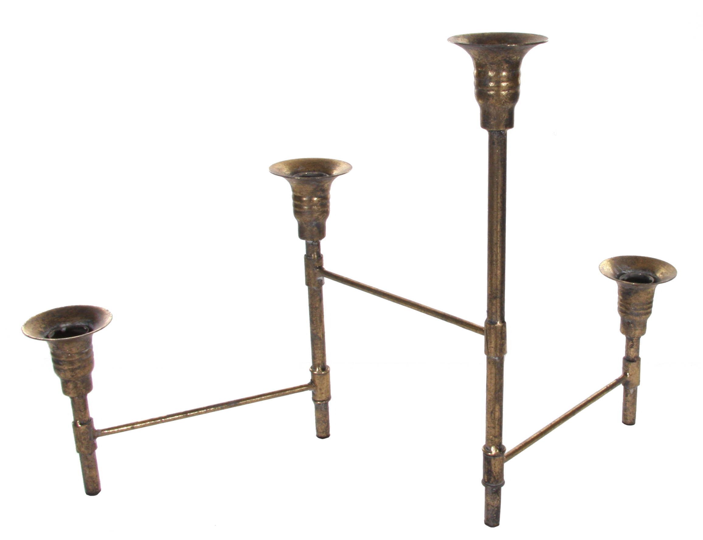 Gated Adjustable 4 Arm Gold Candelabra