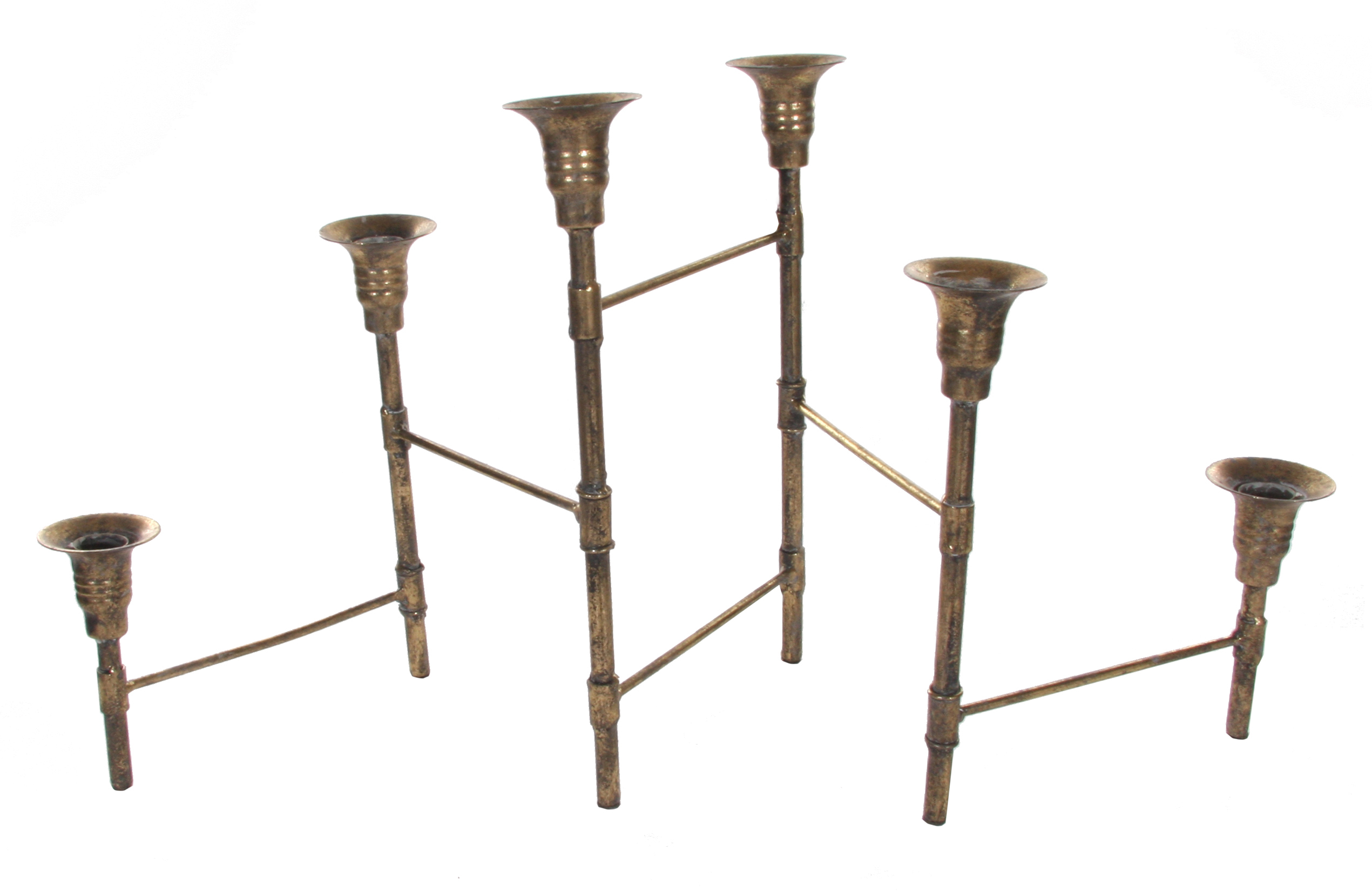 Gated Adjustable 6 Arm Gold Candelabra