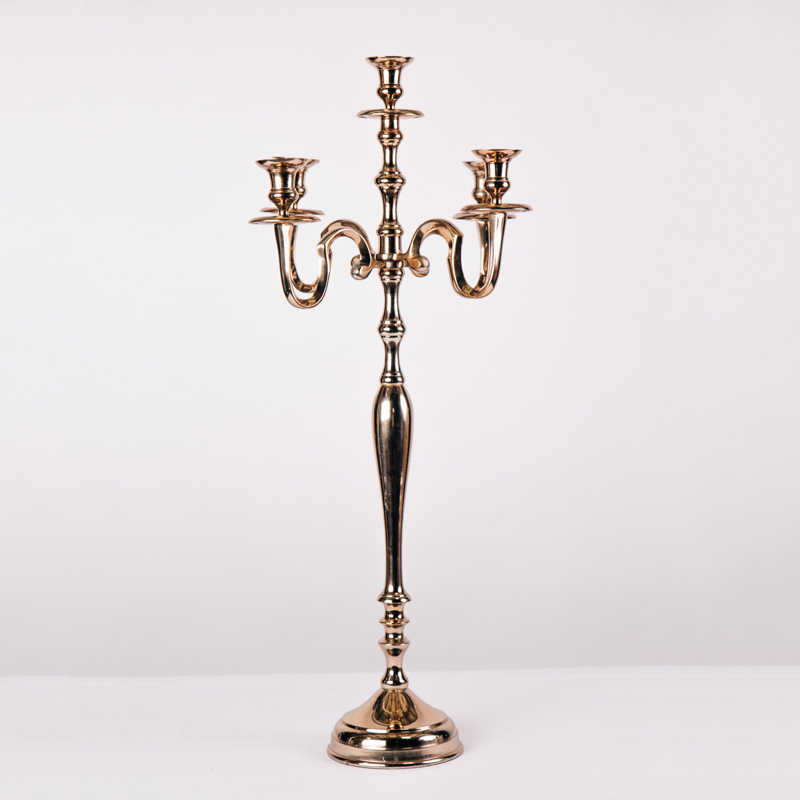 Tall Gold 5 Arm Candelabra