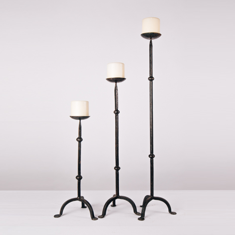 Wrought Iron Black Candle stands Available in 3 Sizes