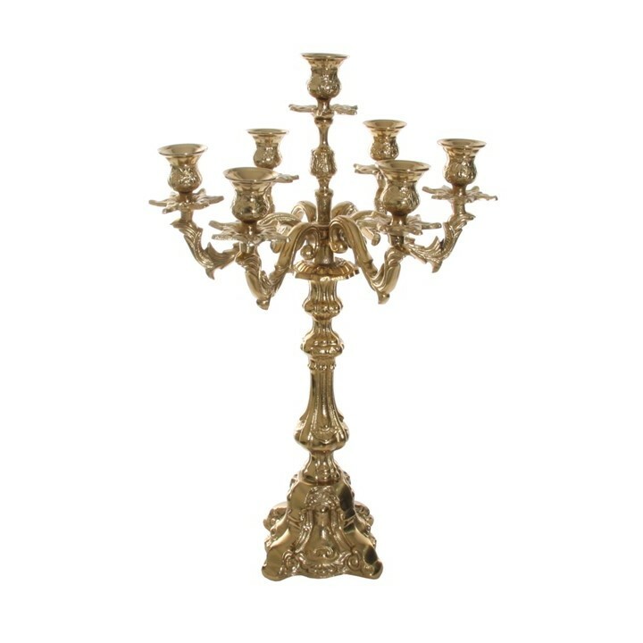 Gold 7 Arm Ornate Candelabra