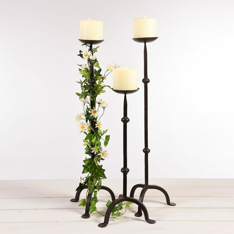 Wrought Iron Candlesticks Set of 3