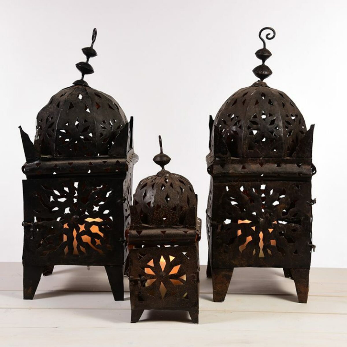 Moroccan Iron Kobba Lanterns 25cm 50cm H