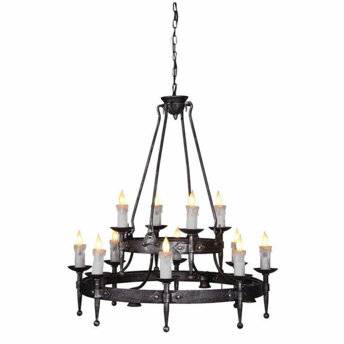 Wrought iron Medieval chandelier 1050 x 950mm HD 768x768