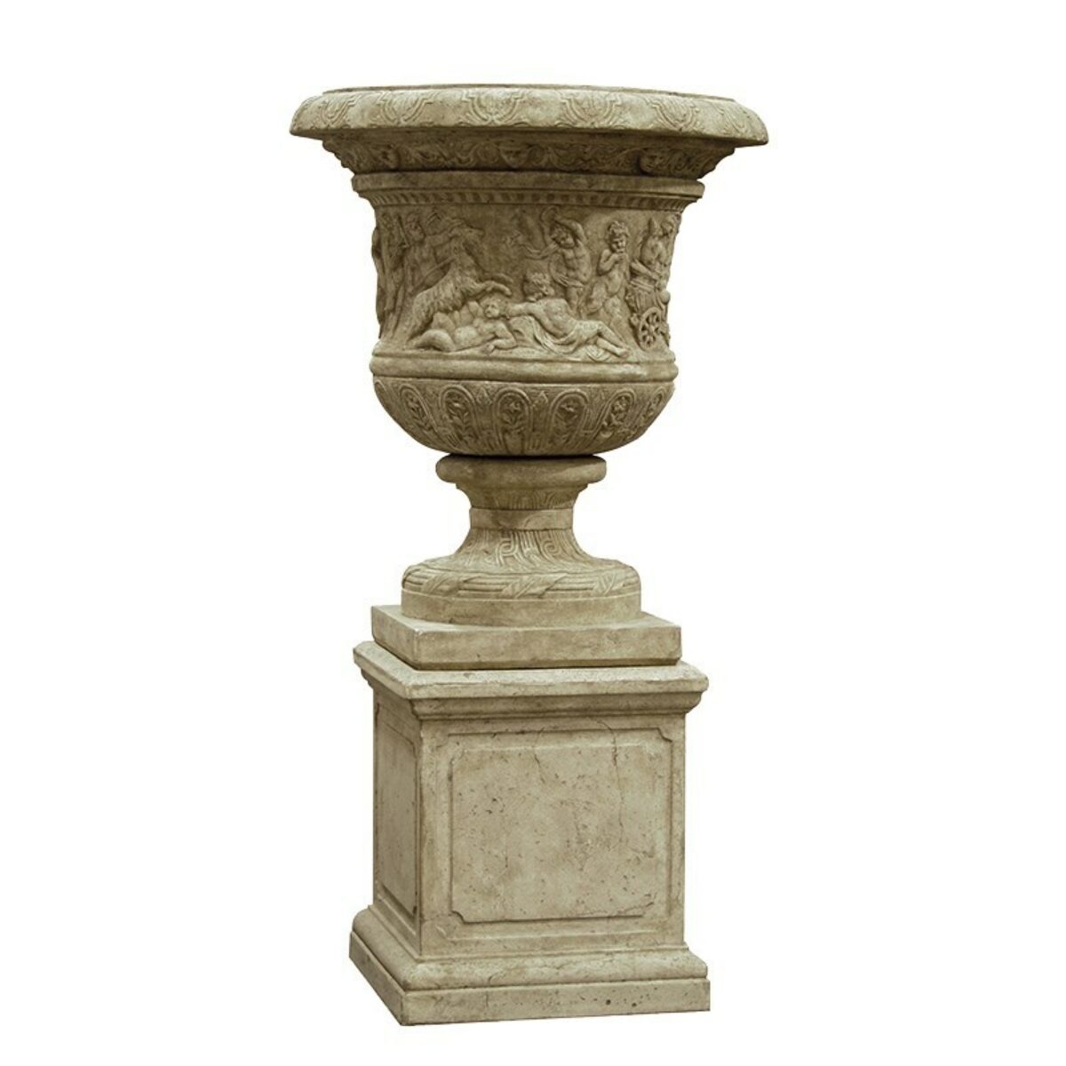 Giant Versailles Urn on Plinth 186x100x100cm HWD
