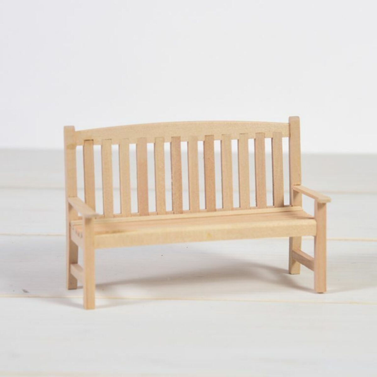 Miniature Wooden Park Bench 10cm
