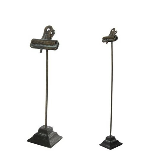 Metal Clip on Square Stand Aged Black