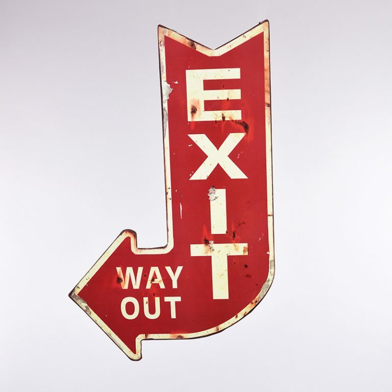 Vintage Enamel Exit Sign