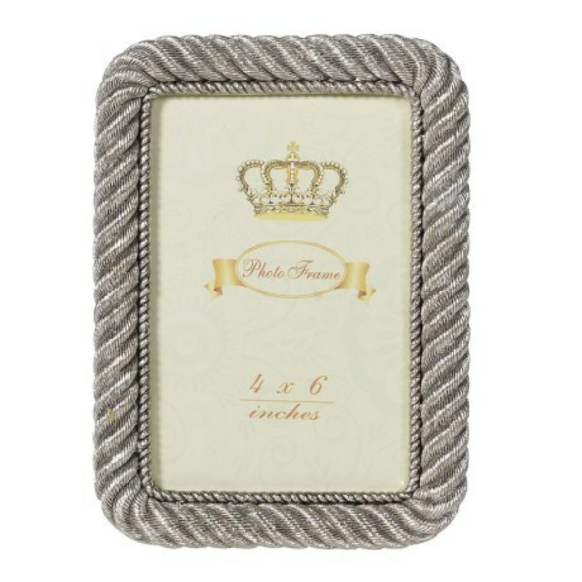 Photoframe silver rope edge 18 x 12cm HW XMX008