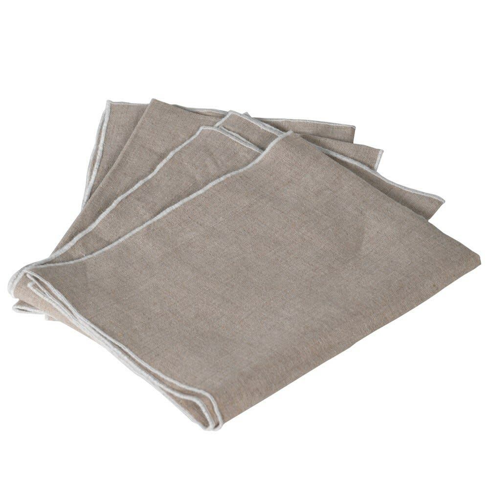 Linen Napkins with White Edge
